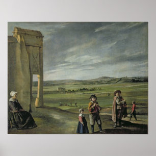 Landschap met pachters, c.1640 poster