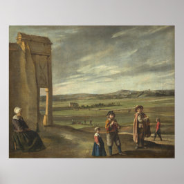Landschap met pachters - Louis Le Nain Fine Art Poster