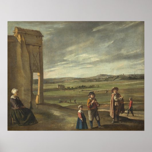 Landschap met pachters - Louis Le Nain Fine Art Poster (Voorkant)