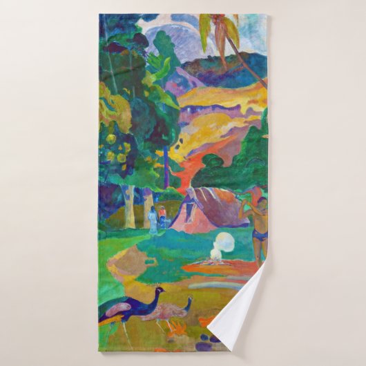Landschap met pacocks, Gauguin Badhanddoek (Badhanddoek)