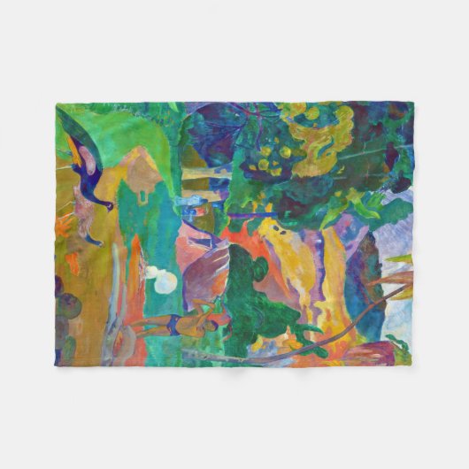 Landschap met pacocks, Gauguin Fleece Deken (Voorkant (Horizontaal))
