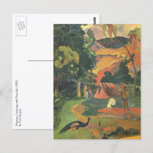 Landschap met pauwen van Paul Gauguin Briefkaart