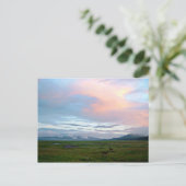 Landschap met perzikblauwe lucht en antilopen briefkaart (Staand voorkant)