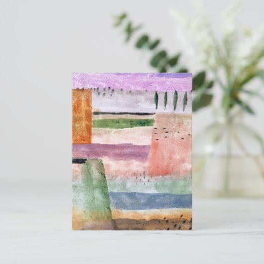 Landschap met poplars - Paul Klee - Abstracte kuns Briefkaart (Staand voorkant)
