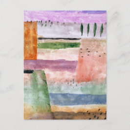 Landschap met poplars - Paul Klee - Abstracte kuns Briefkaart