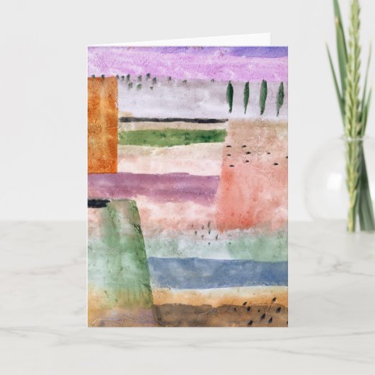 Landschap met poplars - Paul Klee - Abstracte kuns Kaart (Voorkant)