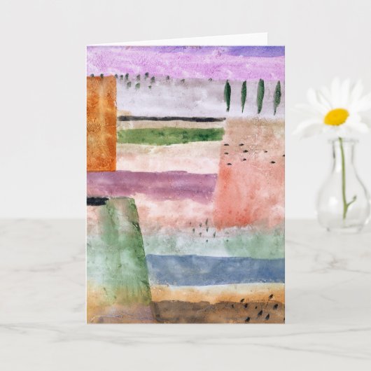 Landschap met poplars - Paul Klee - Abstracte kuns Kaart (Kleine Plant)