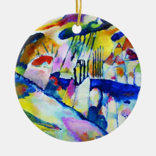 Landschap met Regen door Wassily Kandinsky Keramisch Ornament (Voorkant)