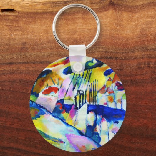 Landschap met Regen door Wassily Kandinsky Sleutelhanger (Achterkant)