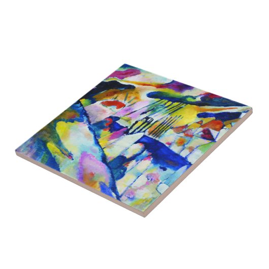 Landschap met Regen door Wassily Kandinsky Tegeltje (Zijkant)