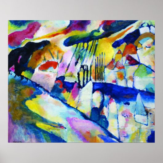 Landschap met regen van Wassily Kandinsky Poster (Voorkant)