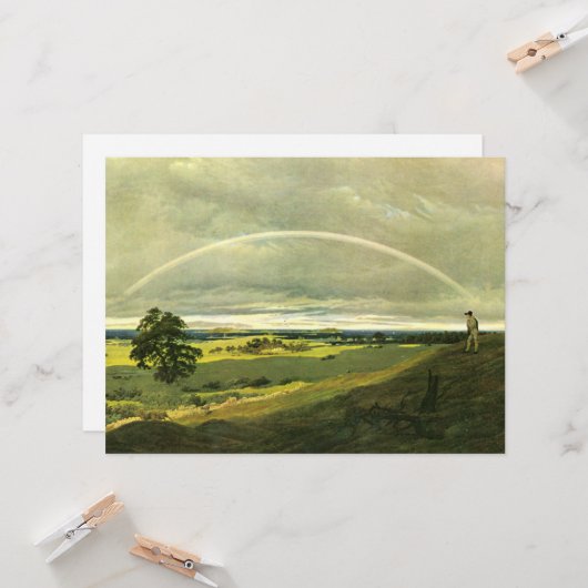 Landschap met regenboog (door Caspar David Friedri Kaart (Voorkant / Achterkant in situ)
