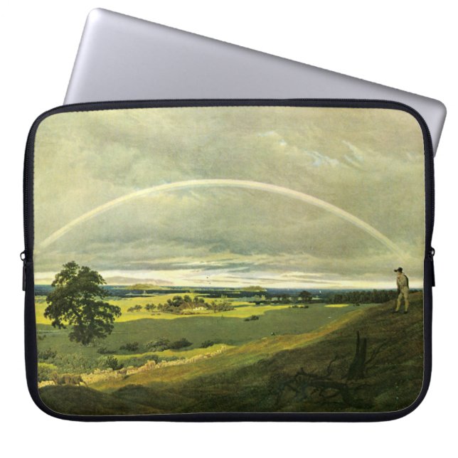 Landschap met regenboog (door Caspar David Friedri Laptop Sleeve (Voorkant)