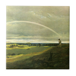 Landschap met regenboog (door Caspar David Friedri Tegeltje