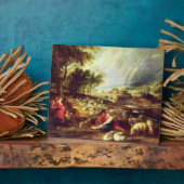 Landschap met regenboog (olie op doek) fotoplaat (Zijkant)