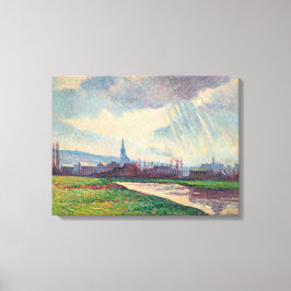 Landschap met rivier (door Maximilien Luce) Canvas Afdruk