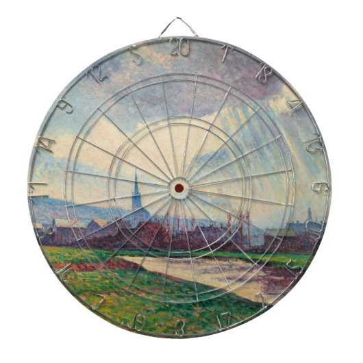 Landschap met rivier (door Maximilien Luce) Dartbord (Voorkant)