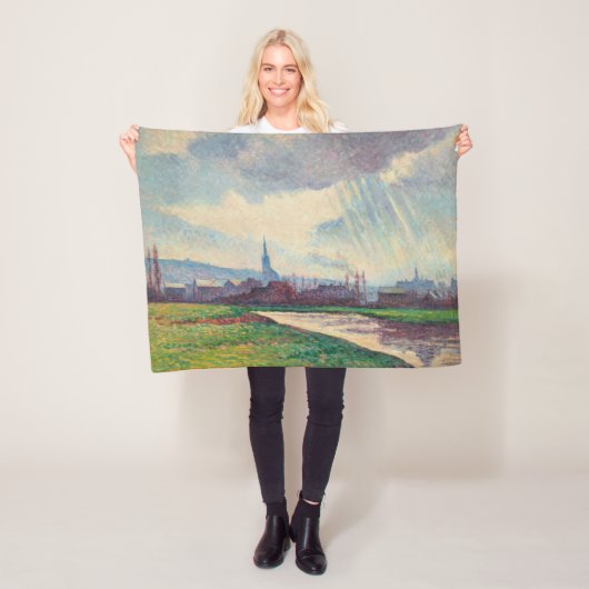 Landschap met rivier (door Maximilien Luce) Fleece Deken (In situ)