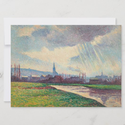 Landschap met rivier (door Maximilien Luce) Kaart (Voorkant)