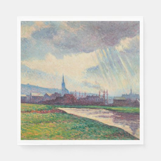 Landschap met rivier (door Maximilien Luce) Servet (Voorkant)
