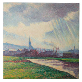 Landschap met rivier (door Maximilien Luce) Tegeltje