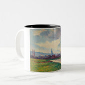 Landschap met rivier (door Maximilien Luce) Tweekleurige Koffiemok (Voorkant links)