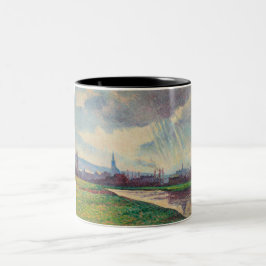 Landschap met rivier (door Maximilien Luce) Tweekleurige Koffiemok