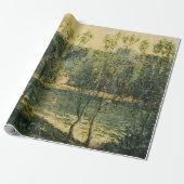 Landschap met rivier en brug: Spring Morning Cadeaupapier (Uitgerold)