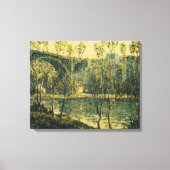 Landschap met rivier en brug: Spring Morning Canvas Afdruk (Voorkant)