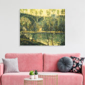 Landschap met rivier en brug: Spring Morning Canvas Afdruk (Insitu (Woonkamer))