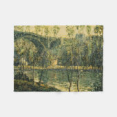 Landschap met rivier en brug: Spring Morning Fleece Deken (Voorkant (Horizontaal))