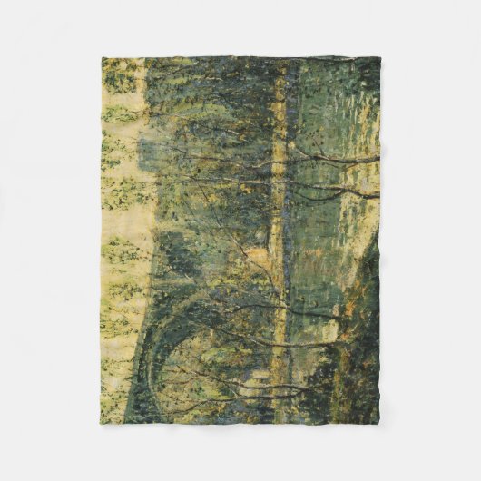 Landschap met rivier en brug: Spring Morning Fleece Deken (Voorkant)