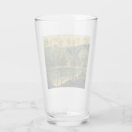 Landschap met rivier en brug: Spring Morning Glas (Achterkant)