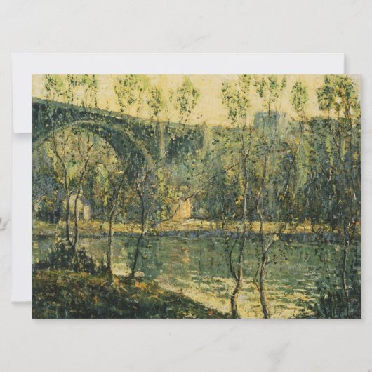 Landschap met rivier en brug: Spring Morning Kaart (Voorkant)