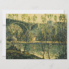 Landschap met rivier en brug: Spring Morning Kaart