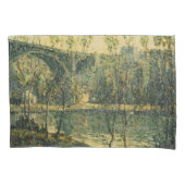 Landschap met rivier en brug: Spring Morning Kussensloop (Voorkant-Links)