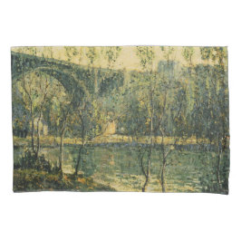 Landschap met rivier en brug: Spring Morning Kussensloop