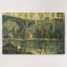 Landschap met rivier en brug: Spring Morning