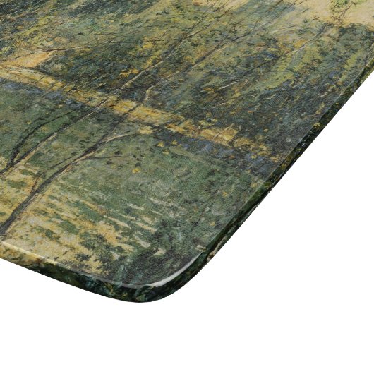 Landschap met rivier en brug: Spring Morning Snijplank (Hoek)