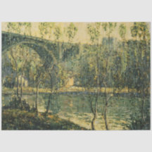 Landschap met rivier en brug: Spring Morning