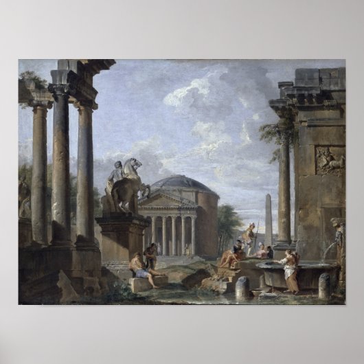 Landschap met Roman Ruins Poster (Voorkant)