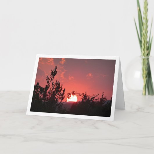 Landschap met roze zonsondergang kaart (Voorkant)