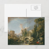 Landschap met Ruin & Bridge van Francois Boucher Briefkaart (Voorkant / Achterkant)