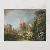 Landschap met Ruin & Bridge van Francois Boucher Briefkaart (Voorkant)
