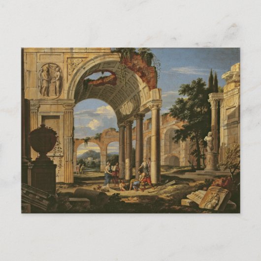 Landschap met ruïnes, 1673 briefkaart (Voorkant)