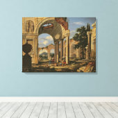 Landschap met ruïnes, 1673 canvas afdruk (Insitu (Houten vloer))