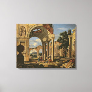 Landschap met ruïnes, 1673 canvas afdruk