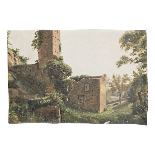 Landschap met ruïnes (Ancient Ruined Building) Kussensloop (Voorkant-Links)