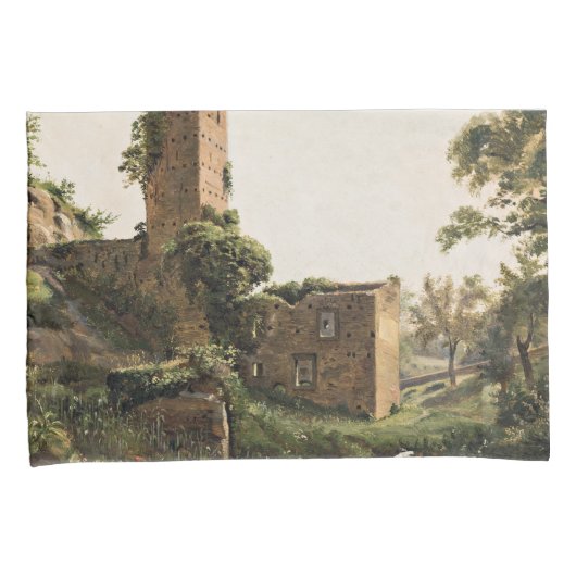 Landschap met ruïnes (Ancient Ruined Building) Kussensloop (Voorkant-Rechts)