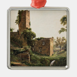 Landschap met ruïnes (Ancient Ruined Building) Metalen Ornament